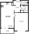 Планировка однокомнатной квартиры площадью 41.54 кв. м в новостройке ЖК "ID Murino II" 
