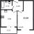 Планировка однокомнатной квартиры площадью 33.28 кв. м в новостройке ЖК "ID Murino II" 