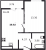 Планировка однокомнатной квартиры площадью 39.96 кв. м в новостройке ЖК "ID Murino II" 