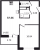 Планировка однокомнатной квартиры площадью 37.56 кв. м в новостройке ЖК "ID Murino II" 