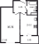 Планировка однокомнатной квартиры площадью 37.72 кв. м в новостройке ЖК "ID Murino II" 