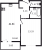 Планировка однокомнатной квартиры площадью 41.94 кв. м в новостройке ЖК "ID Murino II" 