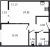 Планировка однокомнатной квартиры площадью 37.11 кв. м в новостройке ЖК "ID Murino II" 