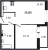 Планировка однокомнатной квартиры площадью 35.83 кв. м в новостройке ЖК "ID Murino II" 