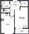 Планировка однокомнатной квартиры площадью 33.18 кв. м в новостройке ЖК "ID Murino II" 