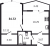 Планировка однокомнатной квартиры площадью 34.72 кв. м в новостройке ЖК "ID Murino II" 