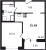 Планировка однокомнатной квартиры площадью 35.49 кв. м в новостройке ЖК "ID Murino II" 