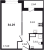 Планировка однокомнатной квартиры площадью 34.29 кв. м в новостройке ЖК "ID Murino II" 