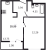 Планировка однокомнатной квартиры площадью 35.99 кв. м в новостройке ЖК "ID Murino II" 