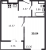 Планировка однокомнатной квартиры площадью 39.04 кв. м в новостройке ЖК "ID Murino II" 