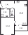 Планировка однокомнатной квартиры площадью 37.67 кв. м в новостройке ЖК "ID Murino II" 