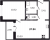 Планировка однокомнатной квартиры площадью 37.94 кв. м в новостройке ЖК "ID Murino II" 