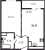Планировка однокомнатной квартиры площадью 38.42 кв. м в новостройке ЖК "ID Murino II" 