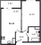 Планировка однокомнатной квартиры площадью 38.68 кв. м в новостройке ЖК "ID Murino II" 