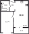 Планировка однокомнатной квартиры площадью 39.98 кв. м в новостройке ЖК "ID Murino II" 