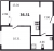 Планировка однокомнатной квартиры площадью 36.51 кв. м в новостройке ЖК "ID Murino II" 