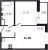 Планировка однокомнатной квартиры площадью 35.9 кв. м в новостройке ЖК "ID Murino II" 