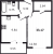 Планировка однокомнатной квартиры площадью 33.17 кв. м в новостройке ЖК "ID Murino II" 