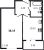 Планировка однокомнатной квартиры площадью 38.19 кв. м в новостройке ЖК "ID Murino II" 