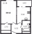 Планировка однокомнатной квартиры площадью 39.53 кв. м в новостройке ЖК "ID Murino II" 