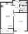 Планировка однокомнатной квартиры площадью 41.3 кв. м в новостройке ЖК "ID Murino II" 