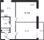 Планировка двухкомнатной квартиры площадью 57.31 кв. м в новостройке ЖК "ID Murino II" 