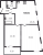 Планировка двухкомнатной квартиры площадью 53.01 кв. м в новостройке ЖК "ID Murino II" 