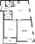 Планировка двухкомнатной квартиры площадью 52.42 кв. м в новостройке ЖК "ID Murino II" 