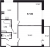 Планировка двухкомнатной квартиры площадью 57.06 кв. м в новостройке ЖК "ID Murino II" 