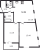 Планировка двухкомнатной квартиры площадью 53.04 кв. м в новостройке ЖК "ID Murino II" 
