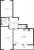 Планировка двухкомнатной квартиры площадью 61.42 кв. м в новостройке ЖК "ID Murino II" 