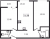 Планировка двухкомнатной квартиры площадью 51.28 кв. м в новостройке ЖК "ID Murino II" 