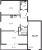 Планировка трехкомнатной квартиры площадью 65.79 кв. м в новостройке ЖК "ID Murino II" 
