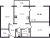 Планировка трехкомнатной квартиры площадью 58.2 кв. м в новостройке ЖК "ID Murino II" 