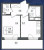 Планировка однокомнатной квартиры площадью 28.9 кв. м в новостройке ЖК "Панорама Невы"