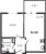 Планировка однокомнатной квартиры площадью 32.2 кв. м в новостройке ЖК "Аквилон Stories"