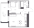 Планировка однокомнатной квартиры площадью 41.5 кв. м в новостройке ЖК "Аквилон Stories"