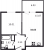 Планировка однокомнатной квартиры площадью 34.05 кв. м в новостройке ЖК "Аквилон Stories"
