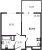 Планировка однокомнатной квартиры площадью 33.91 кв. м в новостройке ЖК "Аквилон Stories"