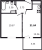 Планировка однокомнатной квартиры площадью 31.64 кв. м в новостройке ЖК "Аквилон Stories"