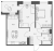 Планировка двухкомнатной квартиры площадью 55.1 кв. м в новостройке ЖК "Аквилон Stories"
