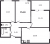 Планировка трехкомнатной квартиры площадью 75.39 кв. м в новостройке ЖК "Аквилон Stories"