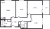 Планировка трехкомнатной квартиры площадью 79.86 кв. м в новостройке ЖК "Аквилон Stories"