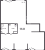 Планировка однокомнатной квартиры площадью 99.88 кв. м в новостройке ЖК "Мануфактура James Beck"