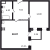 Планировка однокомнатной квартиры площадью 48.87 кв. м в новостройке ЖК "Мануфактура James Beck"