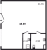 Планировка однокомнатной квартиры площадью 48.69 кв. м в новостройке ЖК "Мануфактура James Beck"