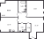 Планировка двухкомнатной квартиры площадью 83.76 кв. м в новостройке ЖК "Мануфактура James Beck"