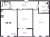 Планировка двухкомнатной квартиры площадью 68.78 кв. м в новостройке ЖК "Мануфактура James Beck"