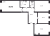 Планировка трехкомнатной квартиры площадью 88.4 кв. м в новостройке ЖК "Мануфактура James Beck"