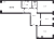 Планировка трехкомнатной квартиры площадью 87.73 кв. м в новостройке ЖК "Мануфактура James Beck"